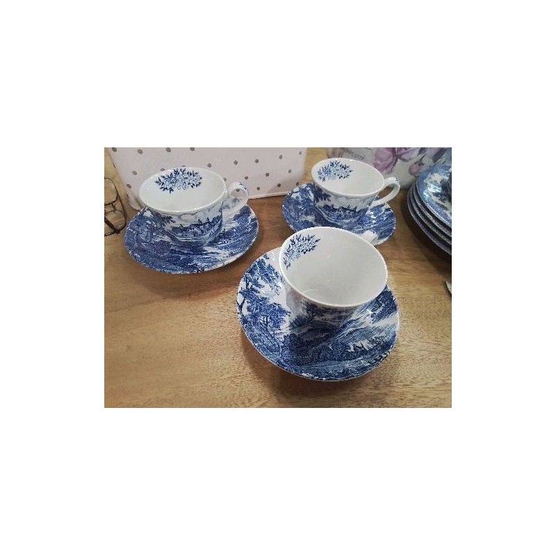 LOT 8 TASSES A CAFÉ ET SOUCOUPES ANGLAISES RIDGWAY