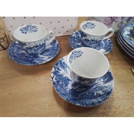 LOT 8 TASSES A CAFÉ ET SOUCOUPES ANGLAISES RIDGWAY