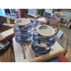 LOT 8 TASSES A CAFÉ ET SOUCOUPES ANGLAISES RIDGWAY