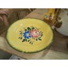 ASSIETTE DECORATIVE JAUNE DECOR FLEURS