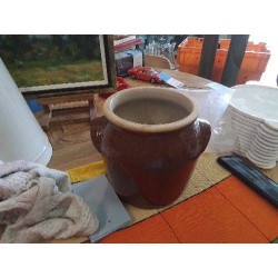 POT A GRAISSE MARRON VERNISSE MM