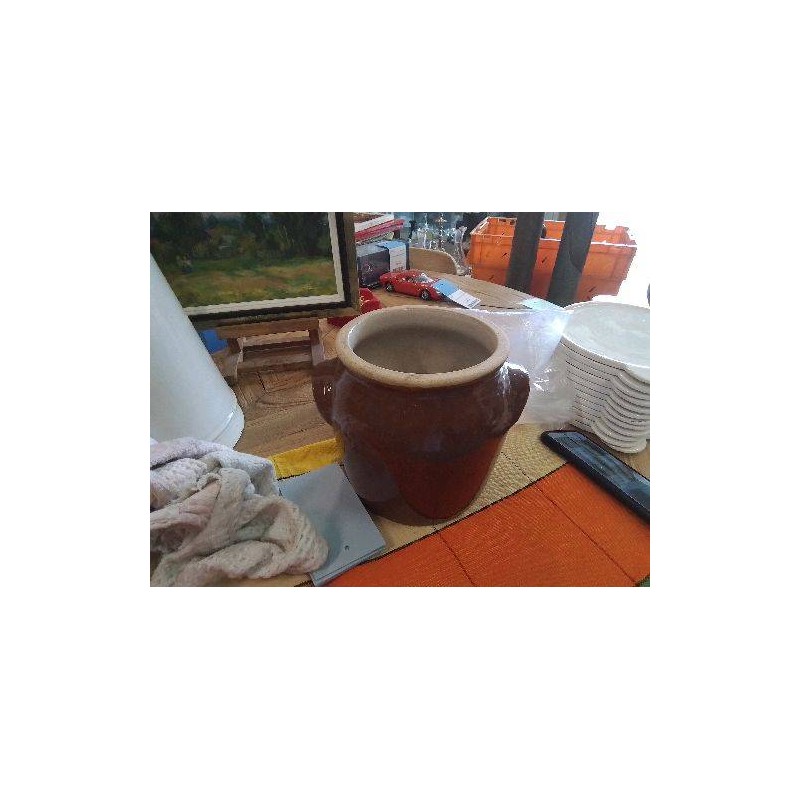 POT A GRAISSE MARRON VERNISSE MM