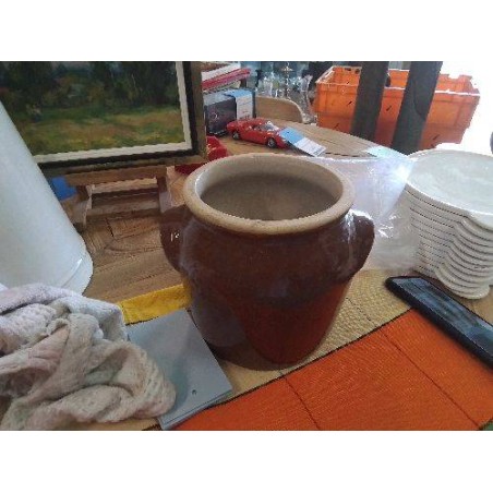 POT A GRAISSE MARRON VERNISSE MM