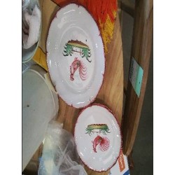 LOT 2 ASSIETTES ANCIENNES FAIENCE COQ