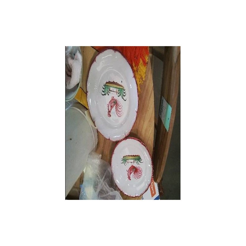 LOT 2 ASSIETTES ANCIENNES FAIENCE COQ