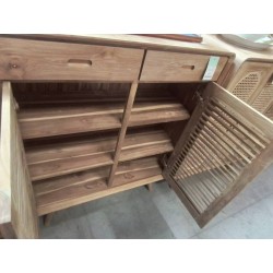 DN12-MEUBLE TECK  2 PORTES 2 TIROIRS 100/40/HT 120 CM
