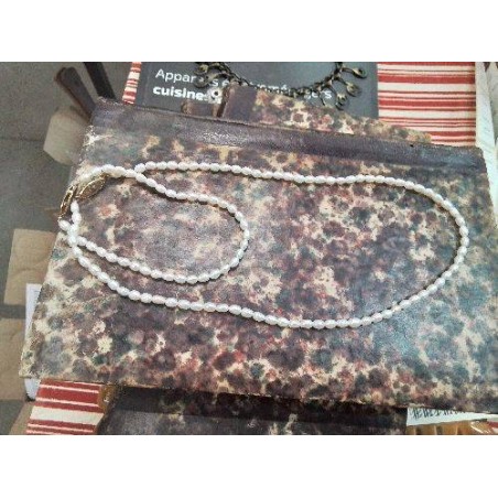 PARURE COLLIER ET BRACELET PERLES OLIVES