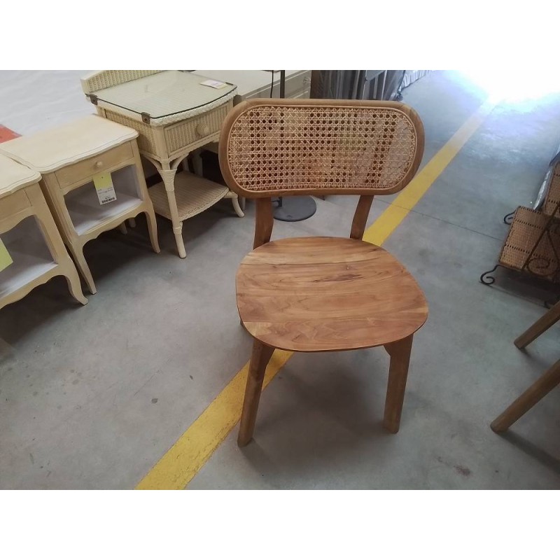 TR104-CHAISE TECK ROTIN 82/45/HT 50 CM