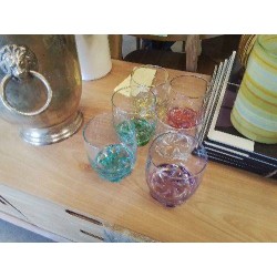 LOT 6 VERRES FOND COULEUR