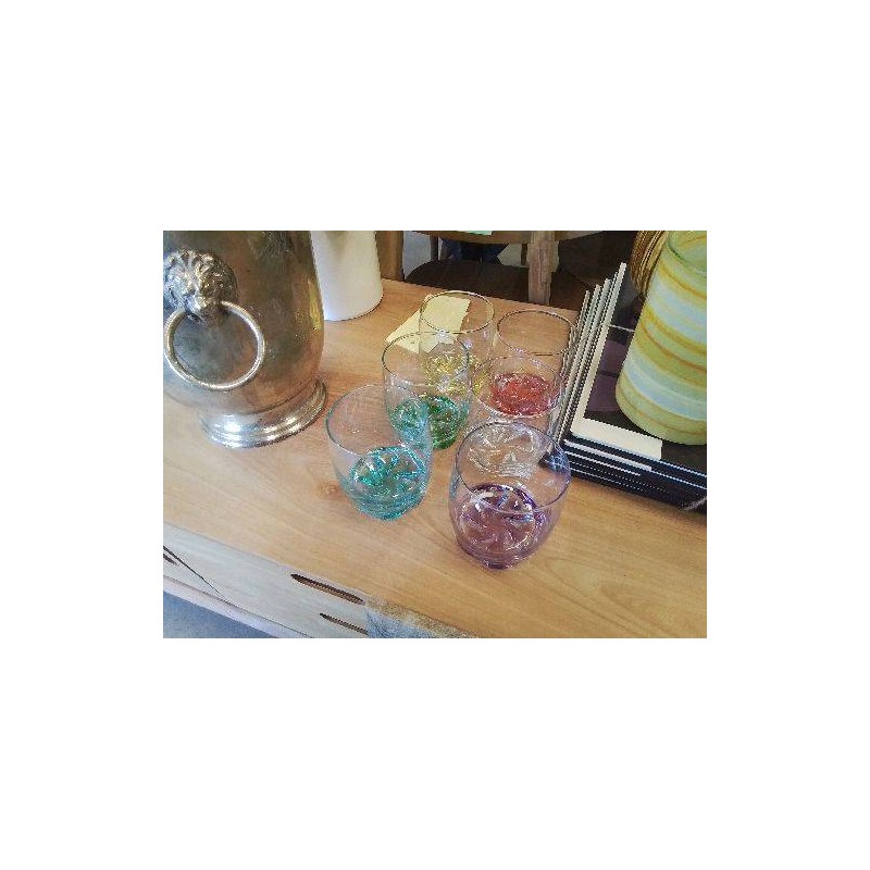 LOT 6 VERRES FOND COULEUR