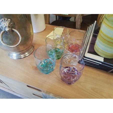 LOT 6 VERRES FOND COULEUR