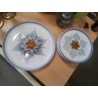 SERVICE ANGLAIS PLAT + ASSIETTES FLEURS EMAILLEES