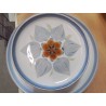 SERVICE ANGLAIS PLAT + ASSIETTES FLEURS EMAILLEES
