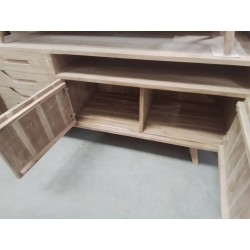DN212-BUFFET TECK 2 PORTES 4 TIROIRS 150/45/70 CM