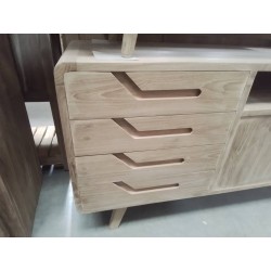 DN212-BUFFET TECK 2 PORTES 4 TIROIRS 150/45/70 CM