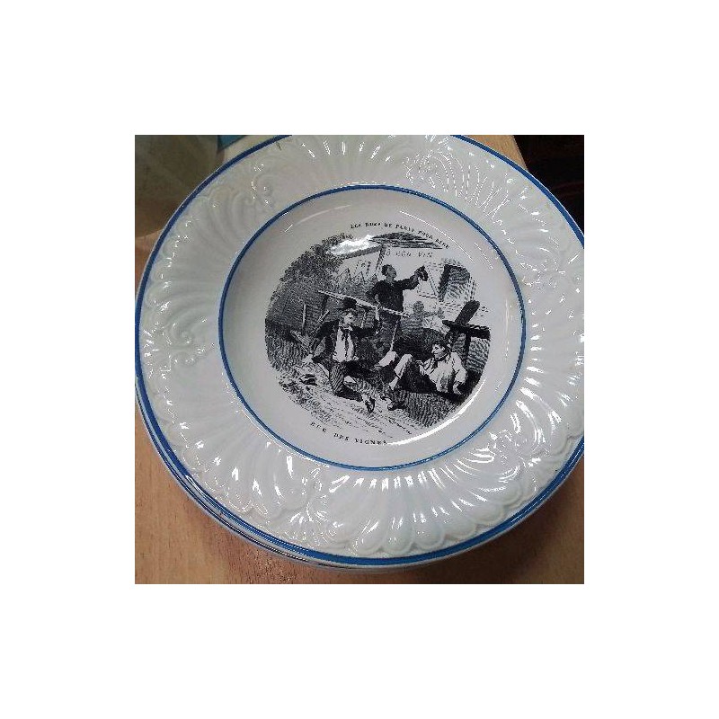 LOT 6 ASSIETTES CREIL MONTEREAU 1834 EN LETAT