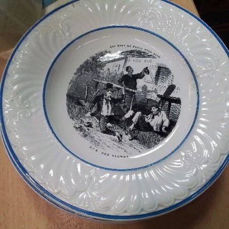 LOT 6 ASSIETTES CREIL MONTEREAU 1834 EN LETAT