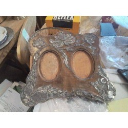 CADRE ANCIEN ST ART NOUVEAU BOIS ET ETAIN