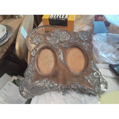 CADRE ANCIEN ST ART NOUVEAU BOIS ET ETAIN
