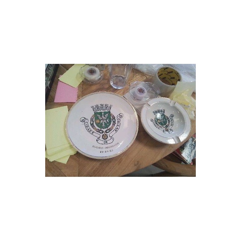 LOT ASSIETTE JUMELAGE ARCACHON RIVEIRO ET CENDRIER F