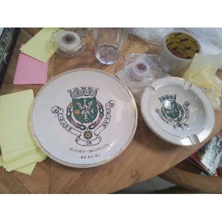 LOT ASSIETTE JUMELAGE ARCACHON RIVEIRO ET CENDRIER F
