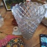 VASE EN VERRE VINTAGE RELIEF LOSANGE