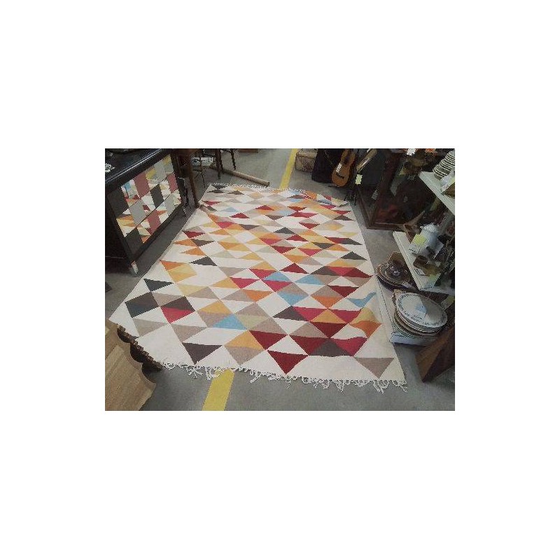 TAPIS KILIM MOTIFS LOSANGES COULEURS 210X285