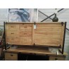 41-BUFFET TECK METAL PORTE COULISANTE 6 TIROIRS 180*47*HT 90CM
