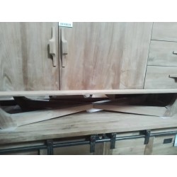 DN 210 MEUBLE TECK 2 PORTES 3 TIROIRS PIEDS CROISES 150/45/65 CM