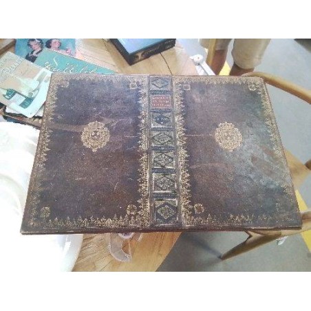 SOUS MAIN ANCIEN CUIR COUVERTURE DE LIVRE GM