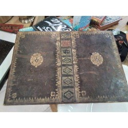 SOUS MAIN ANCIEN CUIR COUVERTURE DE LIVRE GM