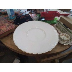  PLAT LIMOGES HAVILAND BLC ROND BORD DORÉ TGM