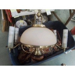 LUSTRE BOIS COUPELLE PETE DE VERRE