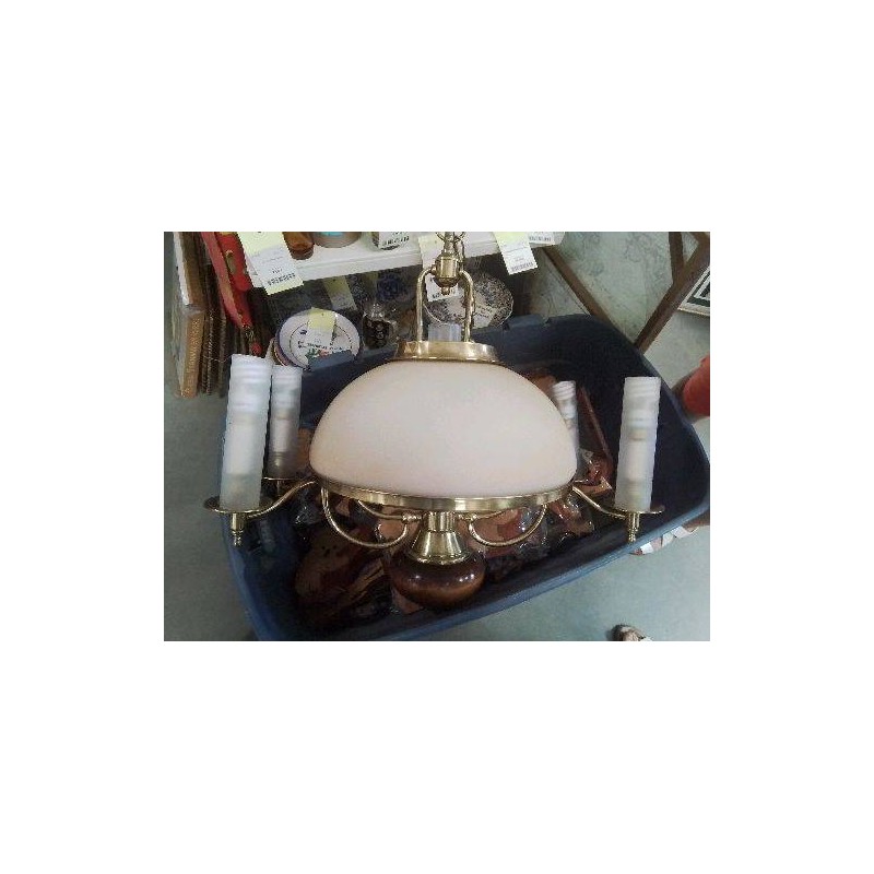 LUSTRE BOIS COUPELLE PETE DE VERRE