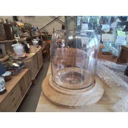 VASE PHOTOPHORE VERRE SOCLE BOIS INTERIOR S