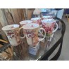 LOT 6 TASSES MUGS THE OU CAFE FLEURIES 3+3