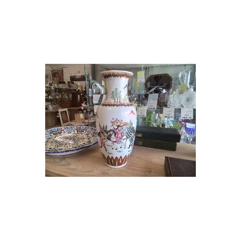 VASE CHINOIS  COUPLE A CHEVAL 