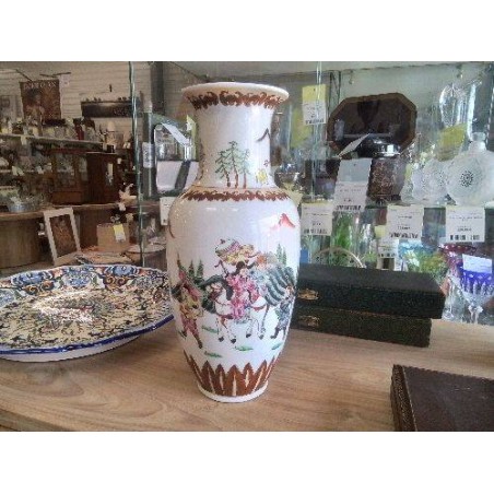 VASE CHINOIS  COUPLE A CHEVAL 