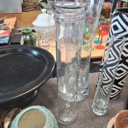 VASE TUBE HAUT VERRE