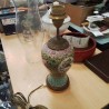 LAMPE ANCIENNE CLOISONNÉE ASIE PIED LAITON TESTÉE OK