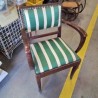 FAUTEUIL BRIDGE TISSU RAYÉ VERT BLANC 