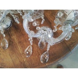 PAIRE APPLIQUES DOUBLE CRISTAL 