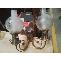 APPLIQUE DOUBLE BRONZE GLOBES GRAVÉS 
