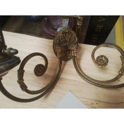 APPLIQUE DOUBLE BRONZE GLOBES GRAVÉS 