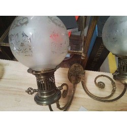 APPLIQUE DOUBLE BRONZE GLOBES GRAVÉS 