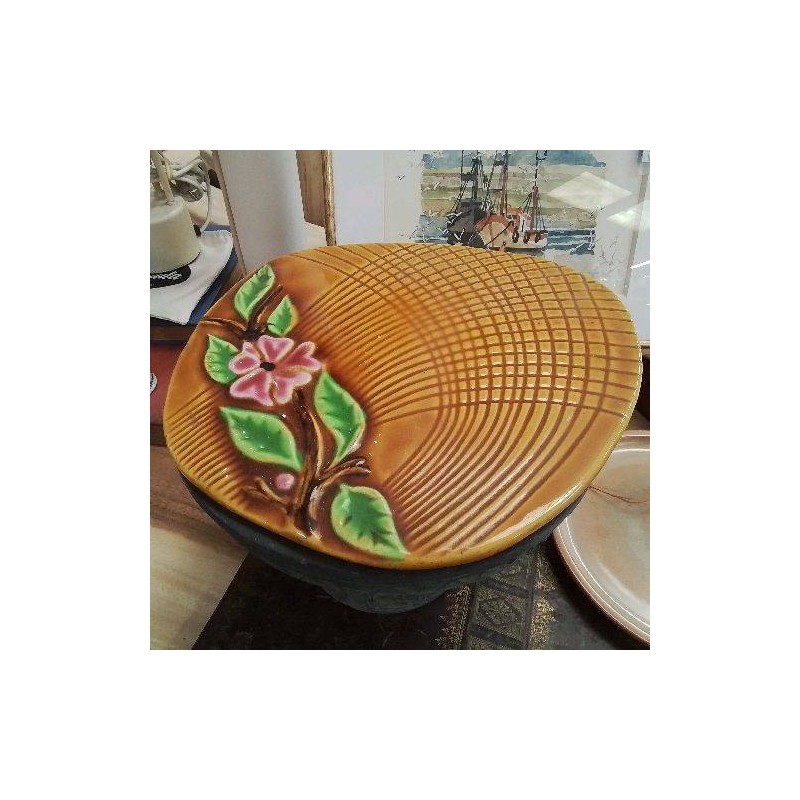 ASSIETTE PLATEAU VALLAURIS DECOR FLEUR ROSE
