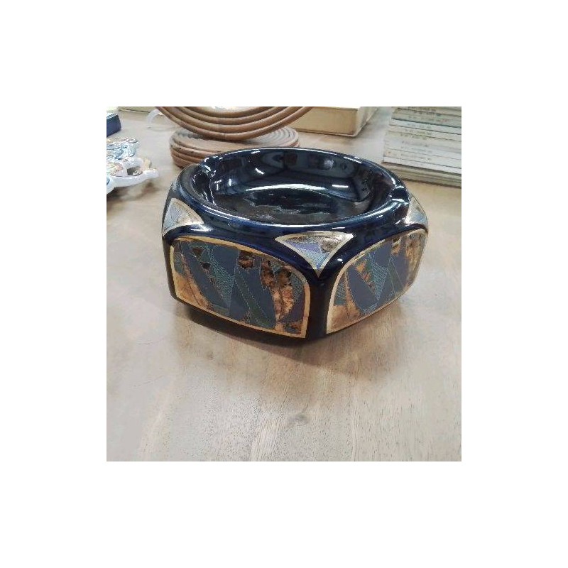 VIDE POCHE CERAMIQUE DECOR BLEU DORE
