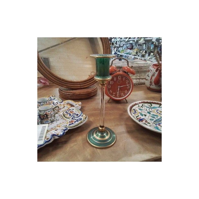 BOUGEOIR PM VERRE VERT DORE