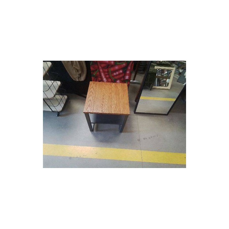 TABLE BASSE MÉTAL IMITATION BOIS
