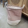 PANIER A LINGE EN TISSU PARME POIS
